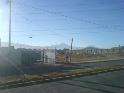 Vista hacia los volcanes desde las minas
FotografÃ­a tomada en Abril de 2009
