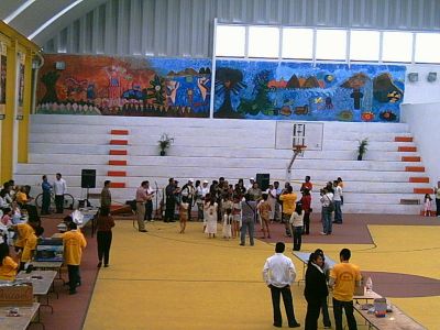 juego de pelota
Durante la InauguraciÃ³n del Mural "10 miradas  bajo el sol de Chicoloapan"
