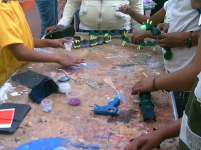 Talleres
Durante la InauguraciÃ³n del Mural "10 miradas  bajo el sol de Chicoloapan"

