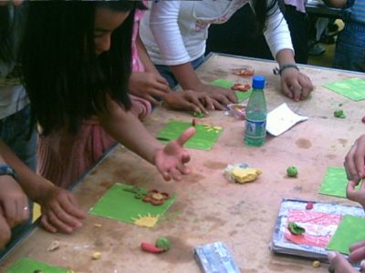 Talleres
Durante la InauguraciÃ³n del Mural "10 miradas  bajo el sol de Chicoloapan"
