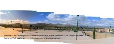 Panoramica de Chicoloapan 
Imagen tomada desde la unidad habitacional Geo, en febrero de 2009

