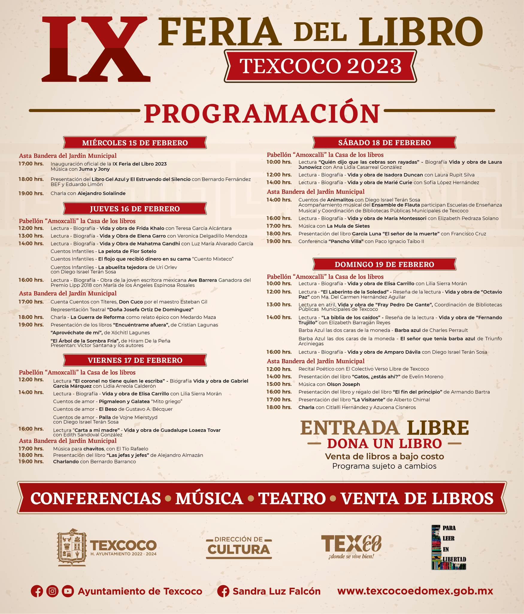 Inicia la IX Feria del Libro Texcoco 2023 'a 500 años de la llegada de