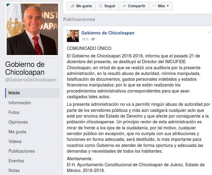 gobierno de chicoloapan counicado deporte