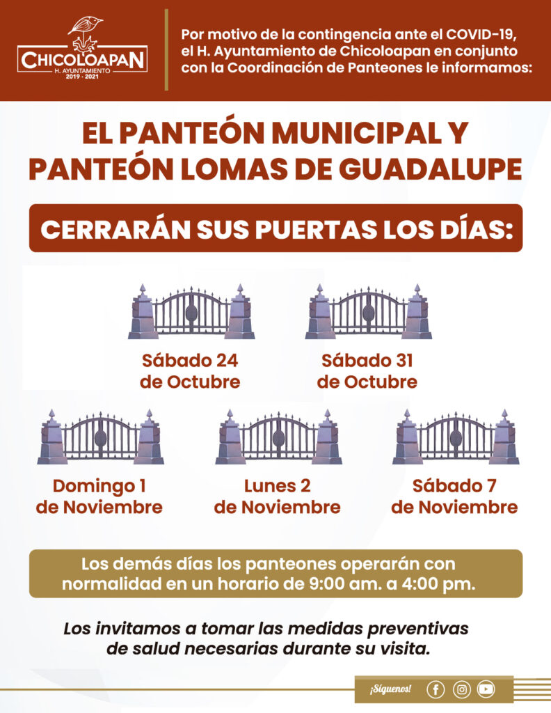 panteones horarios oct